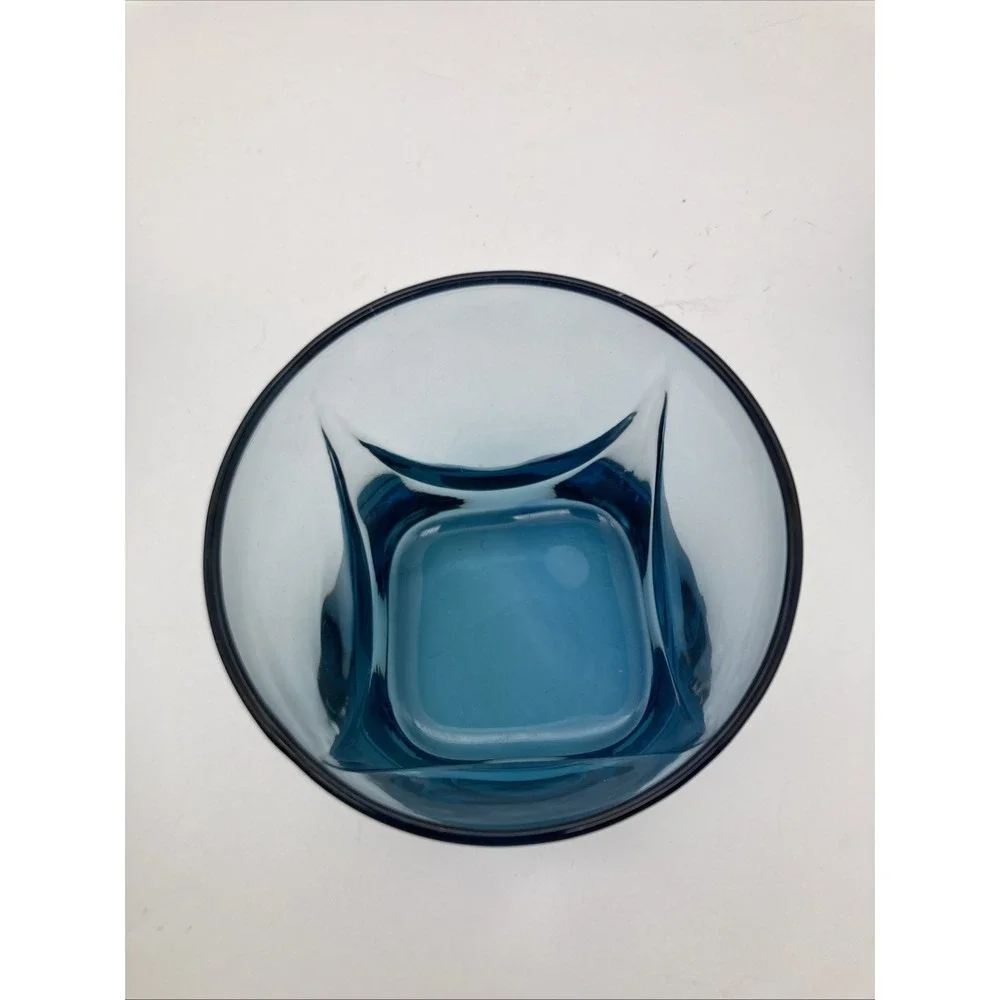 Vintage Set of 4 Libby IMPERIAL BLUE MISTY Double Old Fashioned Glasses Blue 8oz